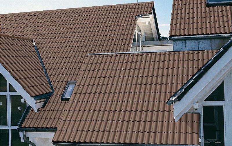 Черепица цементно-песчаная Франкфуртская, Braas, коричневый