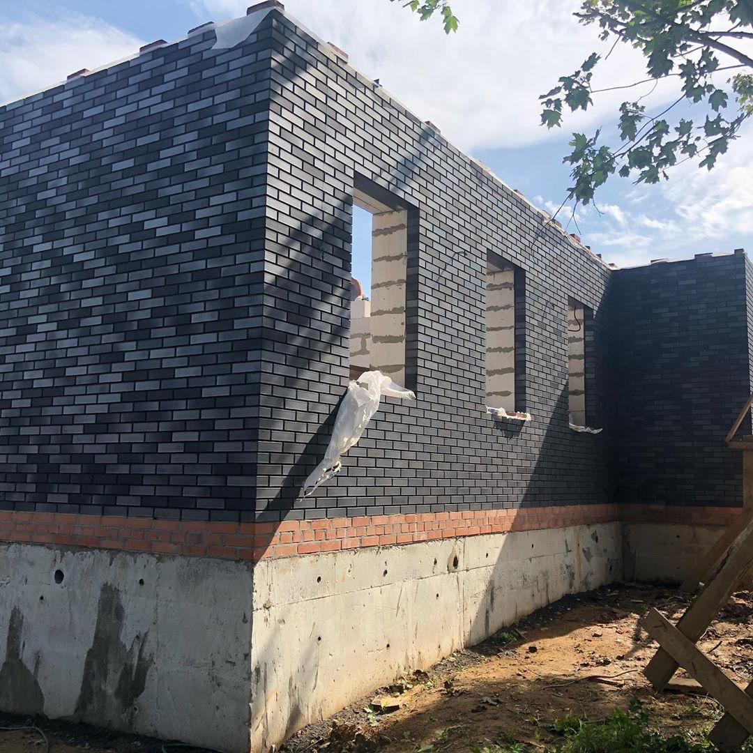 Кирпич Российский Облицовочный, Черный Сплошной, 1NF, Recke